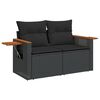 vidaXL Salon de jardin 7 pcs avec coussins noir r&eacute;sine tress&eacute;e