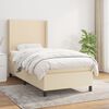 vidaXL Sommier &agrave; lattes de lit avec matelas Cr&egrave;me 80x200 cm Tissu
