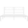vidaXL Cadre de lit m&eacute;tal sans matelas et t&ecirc;te de lit blanc 140x200 cm