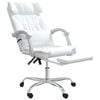vidaXL Fauteuil de massage inclinable de bureau Blanc Similicuir