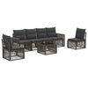 vidaXL Ensemble de canap&eacute; de jardin 7 pc Gris et Gris fonc&eacute; polyrotin