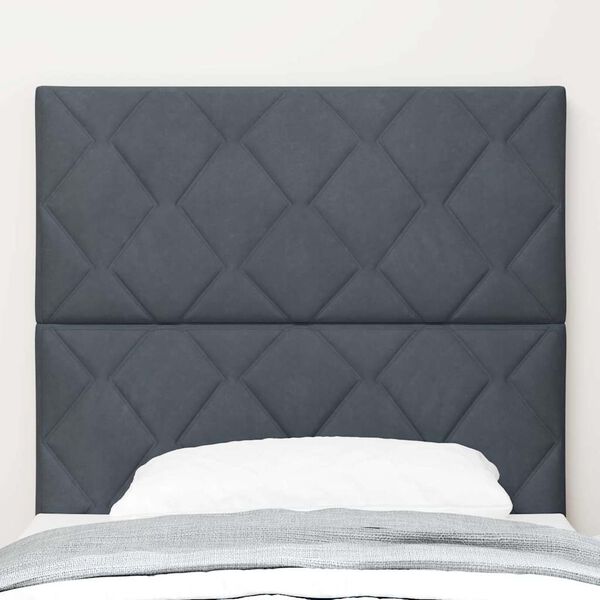 vidaXL T&ecirc;te de lit avec t&ecirc;te de lit Gris fonc&eacute; 90 cm Velours