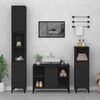 vidaXL Ensemble de meubles salle de bain 3 pcs noir bois d'ing&eacute;nierie