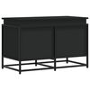 vidaXL Bo&icirc;te de rangement avec couvercle noir bois d'ing&eacute;nierie