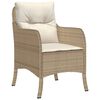vidaXL Ensemble &agrave; manger de jardin et coussins 7 pcs beige poly rotin
