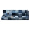 vidaXL Coussins de canap&eacute; palette lot de 3 Bleu Patchwork en denim