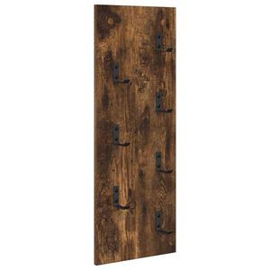 vidaXL Porte-manteau mural Montage mural Ch&ecirc;ne fum&eacute; 30 x 1,5 x 80 cm