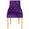 vidaXL Chaises &agrave; manger lot de 2 violet ch&ecirc;ne massif et velours