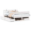 vidaXL Cadre de lit sans matelas blanc 135x190 cm bois de pin massif