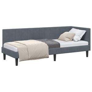 vidaXL Cadre de lit d'angle Gris fonc&eacute; 80 x 200 cm Velours