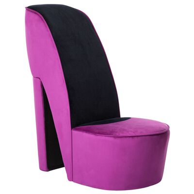 vidaXL Chaise en forme de chaussure à talon haut Violet Velours