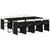 vidaXL Ensemble &agrave; manger de jardin 9pcs coussins noir r&eacute;sine tress&eacute;e