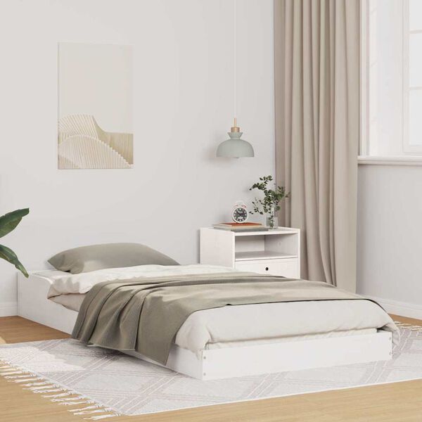 vidaXL Cadre de lit Blanc 80 x 210 cm Pin massif