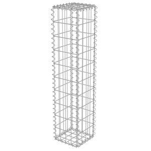 vidaXL Mur &agrave; gabion avec couvercles Acier galvanis&eacute; 20x20x100 cm