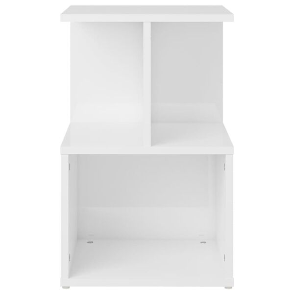 vidaXL Table de chevet blanc brillant 35x35x55 cm bois d'ing&eacute;nierie