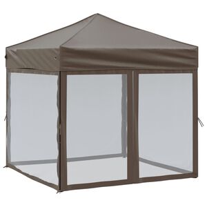 vidaXL Tente de r&eacute;ception pliable avec parois Taupe 2x2 m