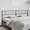 vidaXL T&ecirc;te de lit m&eacute;tal noir 193 cm