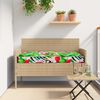 vidaXL Set de coussins de palette Floral 2 pcs Motif Feuille Verte