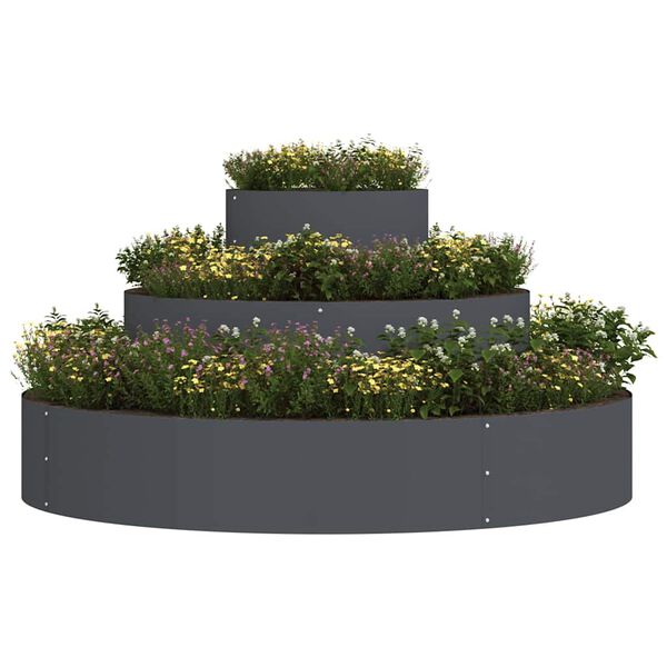 vidaXL Cache-pot de jardin Anthracite 120 x 120 x 20 cm Acier