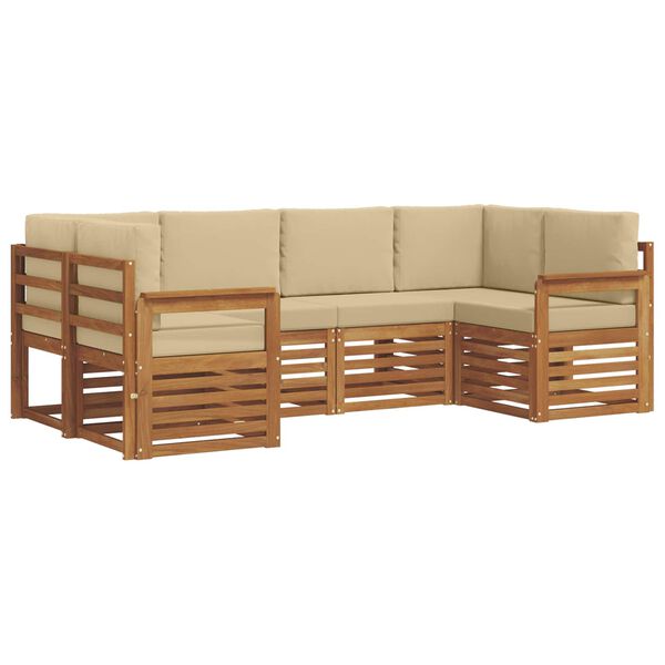 vidaXL Ensembles de canap&eacute;s 20 pcs Naturel Bois d'Acacia Massif