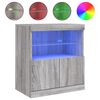 vidaXL Buffet avec lumi&egrave;res LED sonoma gris 60x37x67 cm