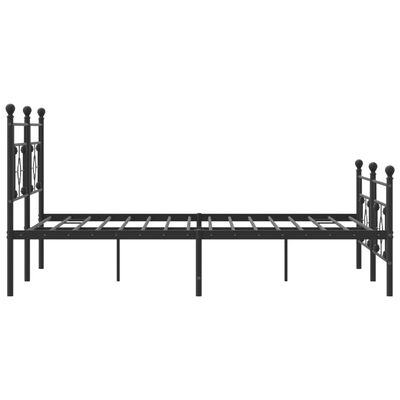 vidaXL Cadre de lit métal sans matelas avec pied de lit noir 183x213cm