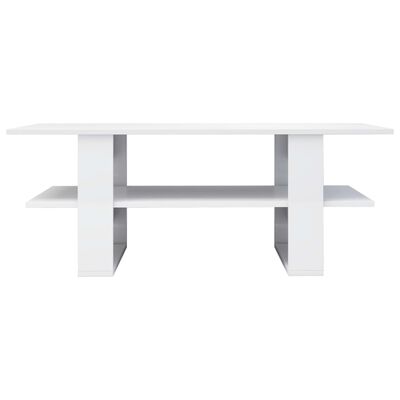 vidaXL Table basse Blanc brillant 110x55x42 cm bois d'ingénierie