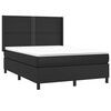 vidaXL Sommier &agrave; lattes de lit avec matelas Noir 140x190 cm Similicuir