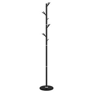 vidaXL Porte-manteau noir 175 cm fer enduit de poudre