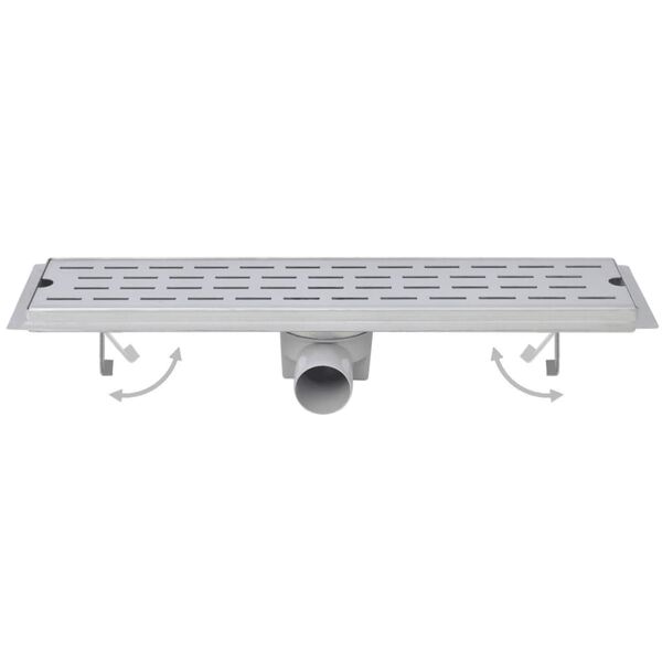 vidaXL Drain de douche lin&eacute;aire 2pcs Vague 1030x140mm Acier inoxydable