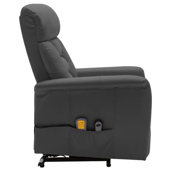 vidaXL Fauteuil de massage Anthracite Similicuir