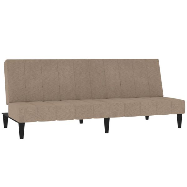 vidaXL Canap&eacute;-lit &agrave; 2 places avec tabouret Taupe Tissu microfibre