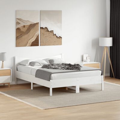 vidaXL Cadre de lit sans matelas blanc 120x190 cm bois de pin massif