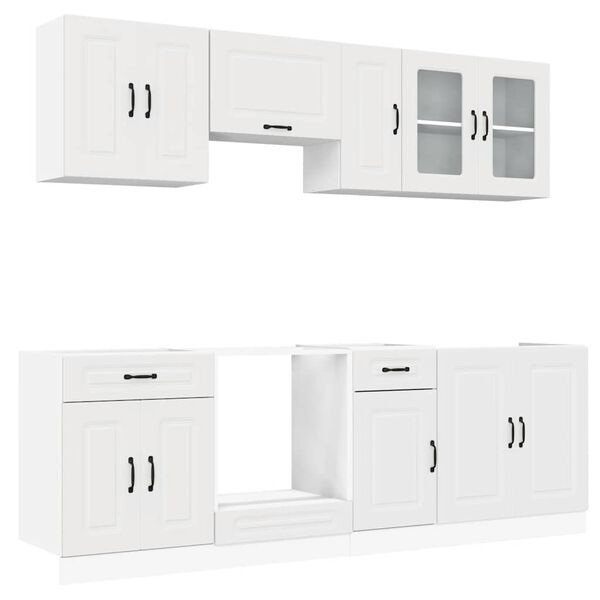 vidaXL Ensemble d'armoires cuisine 8pcs Kalmar blanc bois d'ing&eacute;nierie