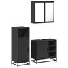 vidaXL Ensemble de meubles salle de bain 3 pcs noir bois d'ing&eacute;nierie