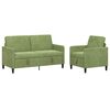 vidaXL Canap&eacute; avec rangement 2 pc Vert clair Polyester