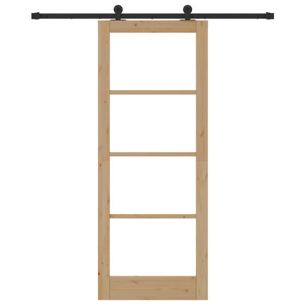 vidaXL Porte coulissante ORKDAL Naturel et Noir 83 x 211 cm