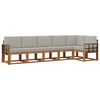 vidaXL Ensemble de canap&eacute;s d'ext&eacute;rieur 6 pc Naturel et gris clair