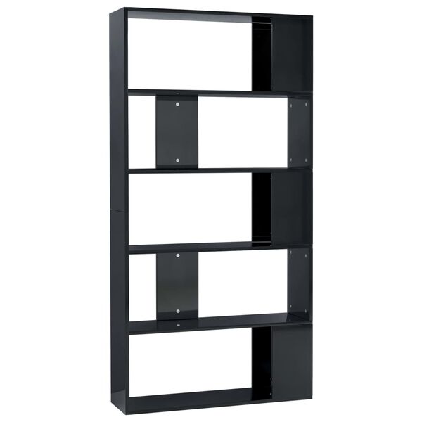 vidaXL Biblioth&egrave;que/S&eacute;parateur de pi&egrave;ce Noir brillant 80x24x159 cm