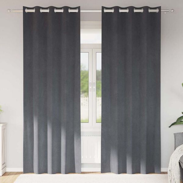 vidaXL Rideaux occultants 2 pcs Gris clair 140 x 260 cm Velours