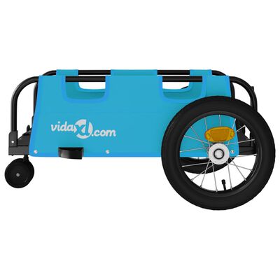 vidaXL Remorque de vélo bleu tissu oxford et fer