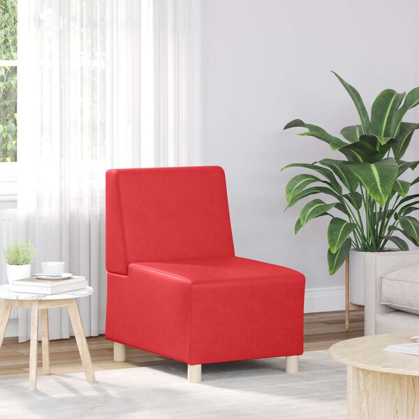 vidaXL | Unit&eacute; de Sofa Modulaire Sans Accoudoirs | Rouge 55 x 74 x 82 cm