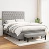 vidaXL Sommier &agrave; lattes de lit avec matelas Gris clair 140x200cm Tissu