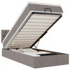 vidaXL Lit ottoman avec matelas et LED taupe 90x200 cm tissu