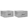 vidaXL Tables de chevet murales 2 pcs gris b&eacute;ton 35x35x20 cm