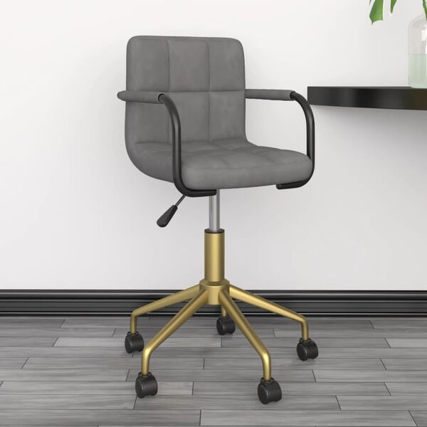 vidaXL Chaises pivotantes &agrave; manger lot de 6 gris clair velours