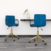 vidaXL Chaises pivotantes &agrave; manger lot de 2 bleu velours