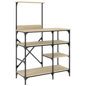 vidaXL Support de boulanger ch&ecirc;ne sonoma 90x40x132 cm