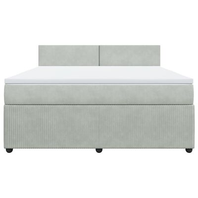 vidaXL Sommier à lattes de lit et matelas Gris clair 180x200cm Velours