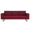 vidaXL Canap&eacute; &agrave; 3 places tissu rouge bordeaux